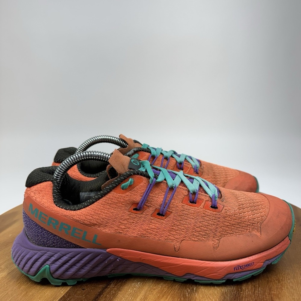 Womens Merrell Agility Peak Flex 3 Orange Athletic Trail Sneakers Shoes Size 9.5